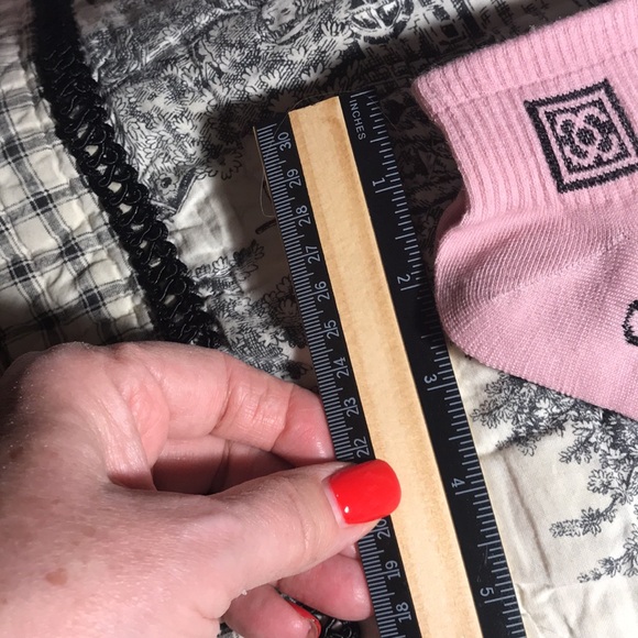 CHANEL Socks & Bag fun Chanel style from off brand store Pink small size 6-7 sz - Picture 6 of 11